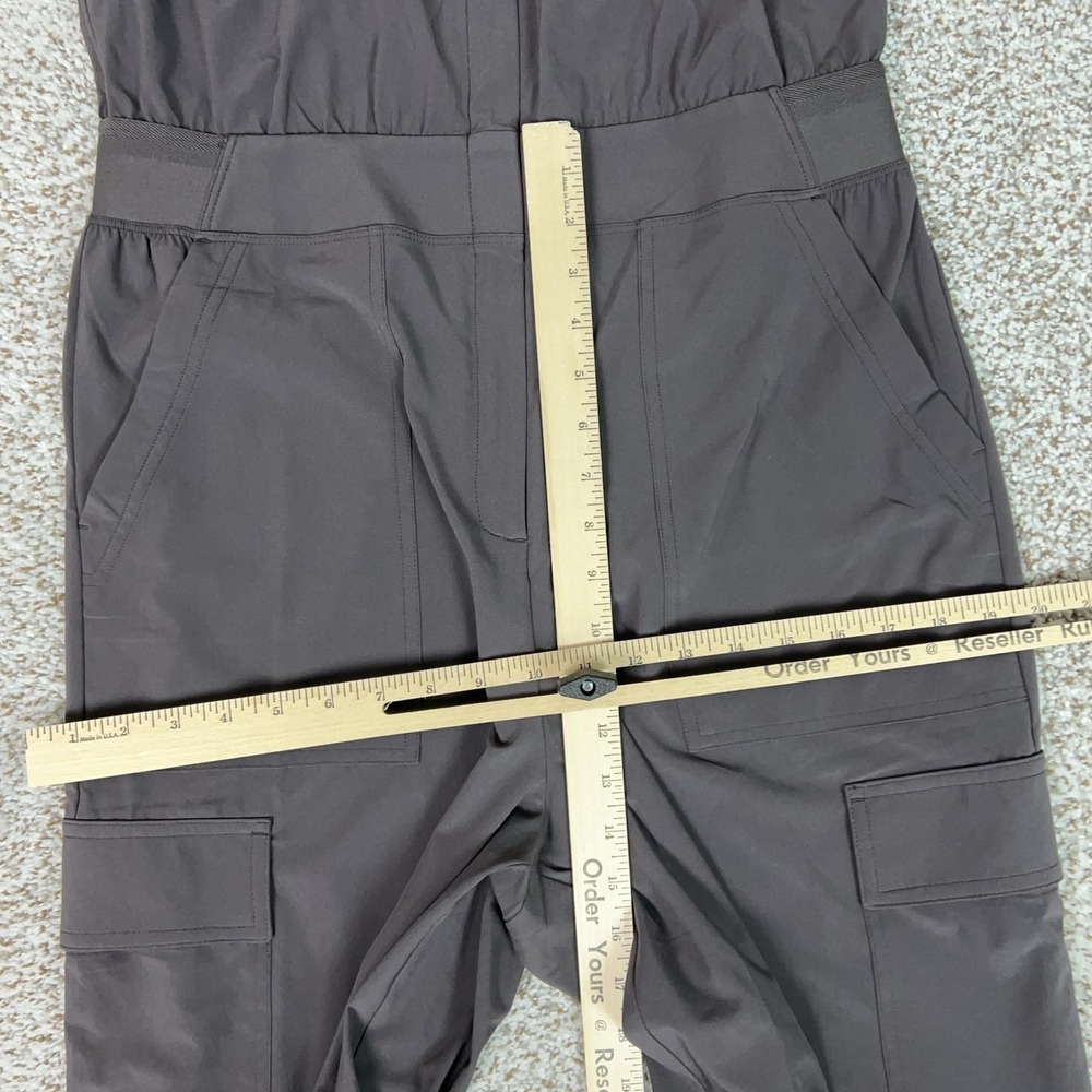 Athleta Jumpsuit Womens 10 Gray Brooklyn Utility Wide Leg Zip Pockets Travel - Picture 8 of 16